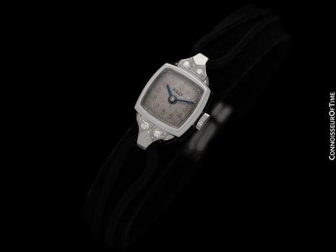 1940's Rolex Ladies Vintage Cocktail Watch - Platinum & Diamonds