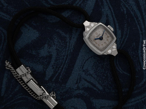 1940's Rolex Ladies Vintage Cocktail Watch - Platinum & Diamonds