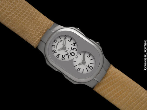 Philippe Stein Ladies Dual Time Teslar Stainless Steel Watch - OWNED & WORN BY OLIVIA NEWTON-JOHN