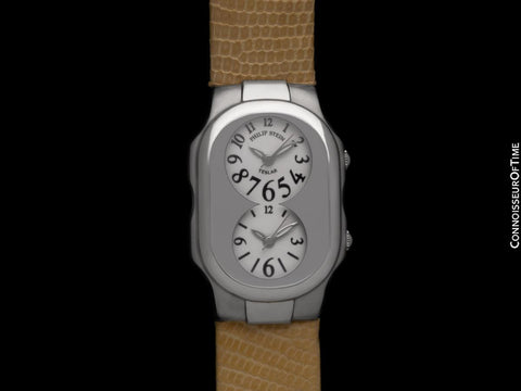 Philippe Stein Ladies Dual Time Teslar Stainless Steel Watch - OWNED & WORN BY OLIVIA NEWTON-JOHN