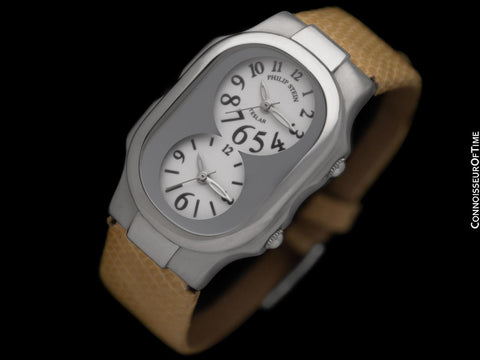 Philippe Stein Ladies Dual Time Teslar Stainless Steel Watch - OWNED & WORN BY OLIVIA NEWTON-JOHN