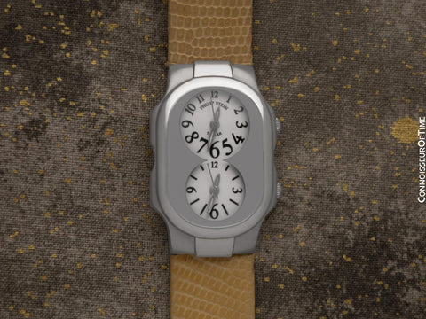 Philippe Stein Ladies Dual Time Teslar Stainless Steel Watch - OWNED & WORN BY OLIVIA NEWTON-JOHN