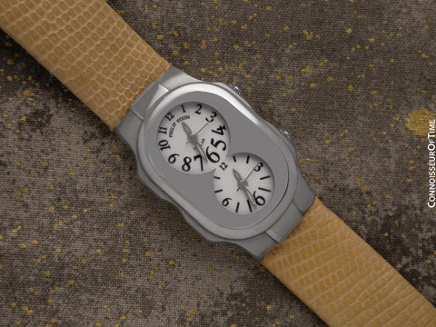 Philippe Stein Ladies Dual Time Teslar Stainless Steel Watch - OWNED & WORN BY OLIVIA NEWTON-JOHN