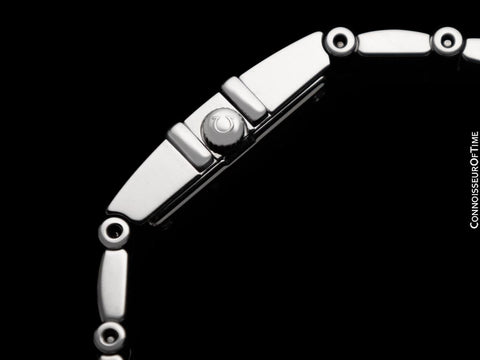 Omega Ladies Constellation Quadra Large Size Watch - Stainless Steel & Original Omega Factory Set Diamonds