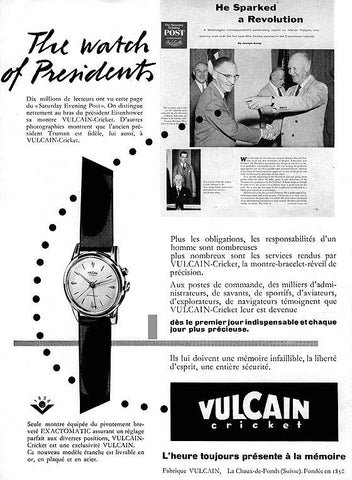1950's Vulcain Cricket Vintage Mens "Watch of Presidents" - 18K Gold