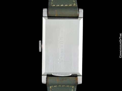 1930's Patek Philippe Vintage Mens Midsize Rectangular Art Deco Watch - Platinum & Diamonds