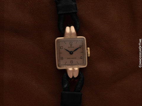 1938 Rolex Vintage Art Deco Ladies Dress Watch - 14K Rose Gold