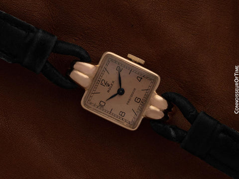 1938 Rolex Vintage Art Deco Ladies Dress Watch - 14K Rose Gold