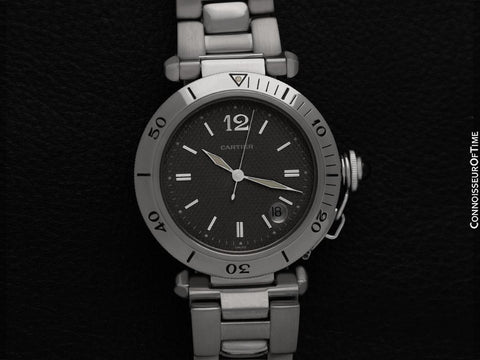 Cartier Pasha Seatimer Ref. 1040 Mens Full Size Watch, Automatic, Date - Stainless Steel