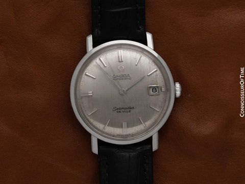 1960's Omega Seamaster De Ville Vintage Mens Cal. 560 Stainless Steel Watch, Automatic, Date - Rare Only 3000 Made