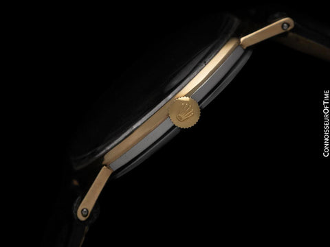 1947 Rolex Precision Vintage Mens "Jumbo" Watch - 14K Gold & Stainless Steel