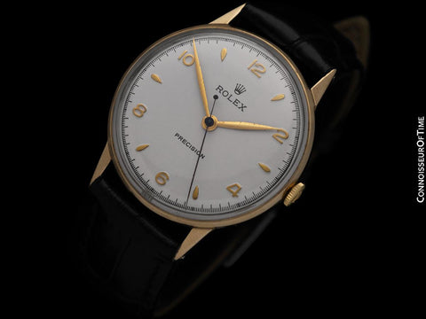 1947 Rolex Precision Vintage Mens "Jumbo" Watch - 14K Gold & Stainless Steel