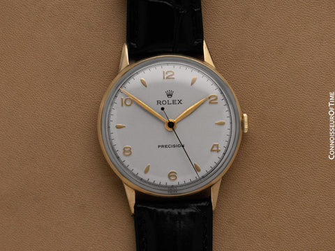 1947 Rolex Precision Vintage Mens "Jumbo" Watch - 14K Gold & Stainless Steel