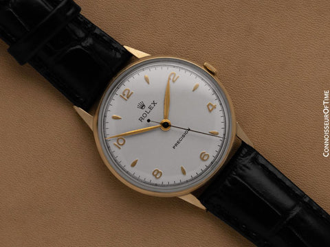 1947 Rolex Precision Vintage Mens "Jumbo" Watch - 14K Gold & Stainless Steel