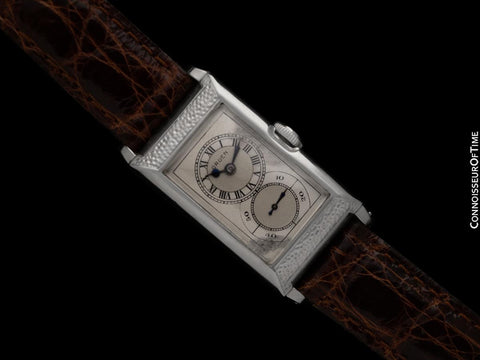 1930 Gruen Vintage Techni - Quadron (Rolex Prince) Watch, 14K White Gold-Filled - Doctor's Watch