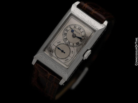 1930 Gruen Vintage Techni - Quadron (Rolex Prince) Watch, 14K White Gold-Filled - Doctor's Watch