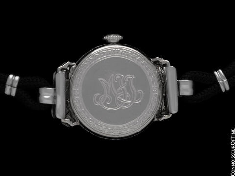 1922 Patek Philippe Likely for Tiffany Vintage Art Nouveau Ladies Platinum & Diamond Watch - Extract Papers