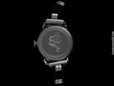 1922 Patek Philippe Likely for Tiffany Vintage Art Nouveau Ladies Platinum & Diamond Watch - Extract Papers