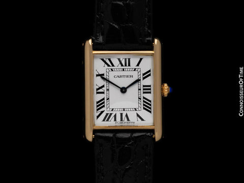 Cartier Tank Louis Mens Midsize Unisex Quartz Watch - Solid 18K Gold