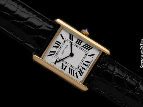 Cartier Tank Louis Mens Midsize Unisex Quartz Watch - Solid 18K Gold