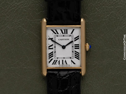 Cartier Tank Louis Mens Midsize Unisex Quartz Watch - Solid 18K Gold