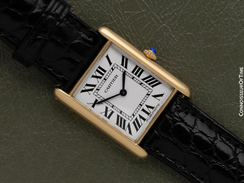 Cartier Tank Louis Mens Midsize Unisex Quartz Watch - Solid 18K Gold