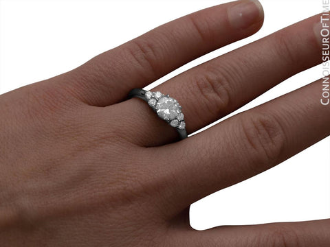 Platinum & Natural Diamond Engagement Wedding Ring, 1.35 CT TDW - $8,800 Appraisal