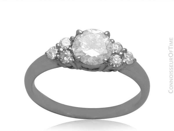 Platinum & Natural Diamond Engagement Wedding Ring, 1.35 CT TDW - $8,800 Appraisal