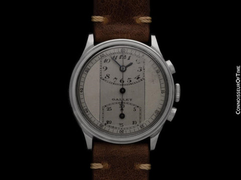1940's Gallet Vintage Regulator Mens Chronograph Watch - Stainless Steel