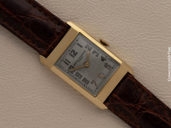 1933 Vacheron & Constantin Vintage Mens Art Deco Rectangular Watch - 18K Gold