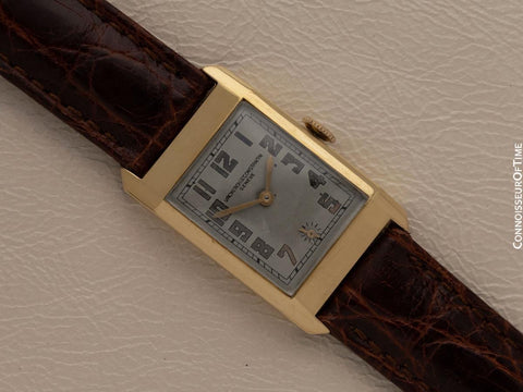 1933 Vacheron & Constantin Vintage Mens Art Deco Rectangular Watch - 18K Gold
