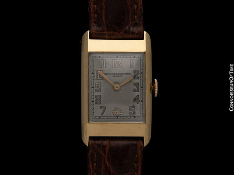 1933 Vacheron & Constantin Vintage Mens Art Deco Rectangular Watch - 18K Gold