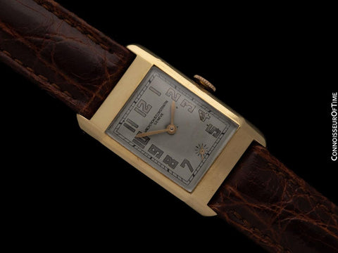 1933 Vacheron & Constantin Vintage Mens Art Deco Rectangular Watch - 18K Gold