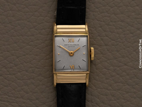 1953 Patek Philippe Vintage Ladies Hooded Lug Watch - 18K Gold