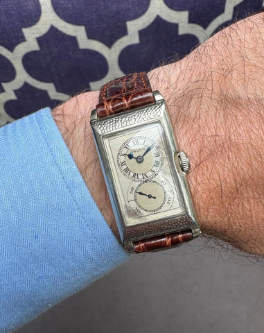 1930 Gruen Vintage Techni - Quadron (Rolex Prince) Watch, 14K White Gold-Filled - Doctor's Watch