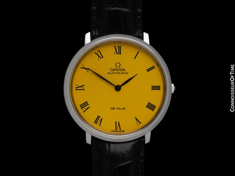 1972 Omega Vintage De Ville Mens Full Size Automatic Watch with Rolls Royce Yellow Dial - Stainless Steel