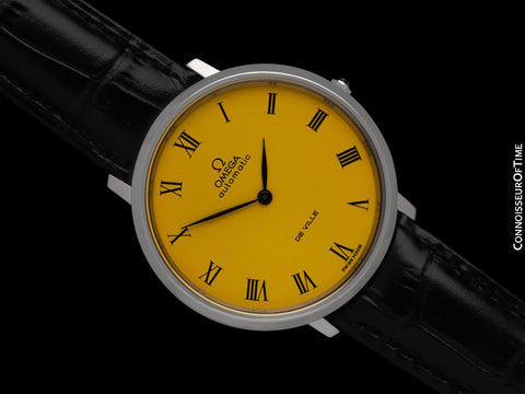 1972 Omega Vintage De Ville Mens Full Size Automatic Watch with Rolls Royce Yellow Dial - Stainless Steel