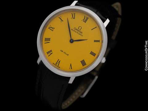 1972 Omega Vintage De Ville Mens Full Size Automatic Watch with Rolls Royce Yellow Dial - Stainless Steel