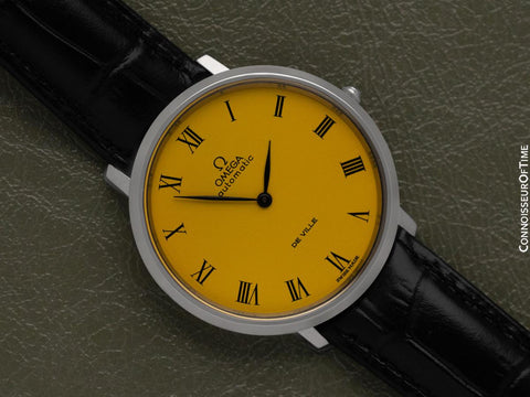1972 Omega Vintage De Ville Mens Full Size Automatic Watch with Rolls Royce Yellow Dial - Stainless Steel