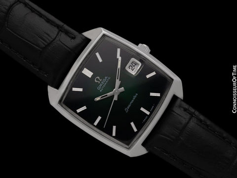 1969 Omega Seamaster Compressor Mens Vintage Watch with Cal. 565 and Emerald Dial - Stainless Steel