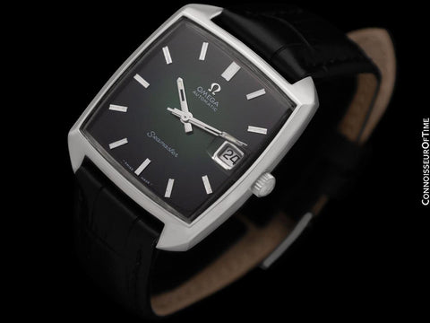 1969 Omega Seamaster Compressor Mens Vintage Watch with Cal. 565 and Emerald Dial - Stainless Steel