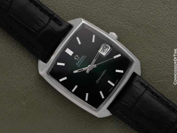 1969 Omega Seamaster Compressor Mens Vintage Watch with Cal. 565 and Emerald Dial - Stainless Steel