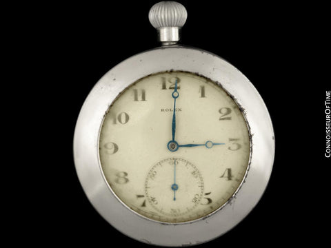 1940's Rolex WWII British Military Vintage Antique Mens Pocket Watch - Rare Outer Case