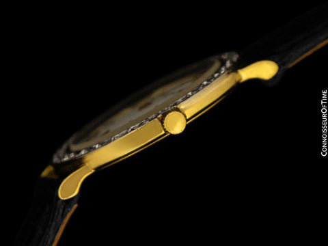 1962 Audemars Piguet "Extra-Flat" Vintage Mens Midsize Watch - 18K Gold & Diamonds
