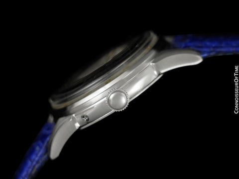 1940's Swiss Vintage Triple Calendar Moonphase Valjoux 90 Mens Watch - Stainless Steel