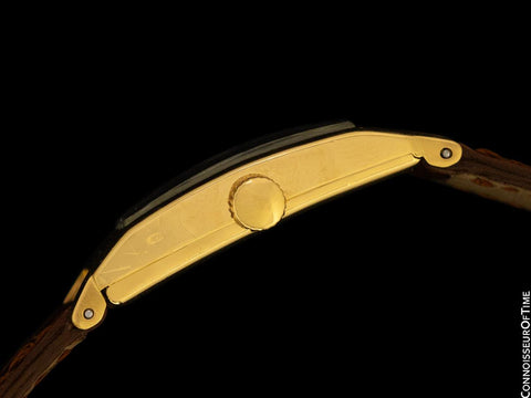 1942 Patek Philippe "Tegolino" Vintage Mens Rectangular 18K Gold Watch - Papers