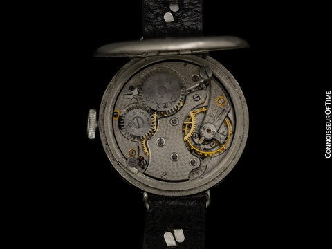 1910's Rolex Rare Vintage Mens World War I Era Military Officers Full-Hunter Trench Watch - Nickel