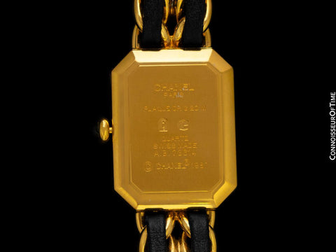 Chanel Premiere Ladies Rectangular 18K Gold Plated Watch with Bracelet - Original Box