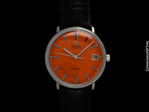 1969 Omega De Ville Vintage Mens Cal. 565 Automatic Harley-Davidson Orange Watch - Stainless Steel