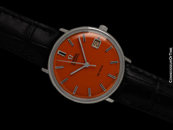1969 Omega De Ville Vintage Mens Cal. 565 Automatic Harley-Davidson Orange Watch - Stainless Steel